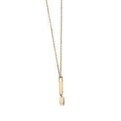 Diamond Oval Cluster Ribbed Drop Pendant In Vermeil (1/10 Ct. Tw.)