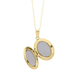 Diamond Oval Locket In 14K Yellow Gold