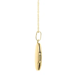 Diamond Oval Locket In 14K Yellow Gold
