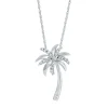 Diamond Palm Tree Pendant In 10K White Gold