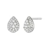 Diamond Pear-Shaped Cluster Stud Earrings In 10K White Gold (1/3 Ct. Tw.)
