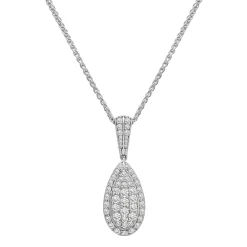 Diamond Pear-Shaped Drop Pendant In 10K White Gold (3/4 Ct. Tw.)