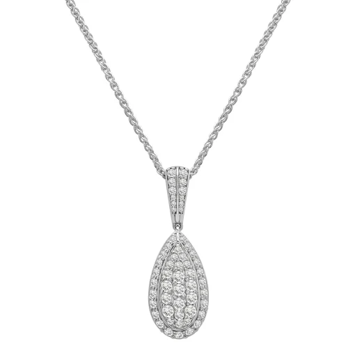 Diamond Pear-Shaped Drop Pendant In 10K White Gold (3/4 Ct. Tw.)