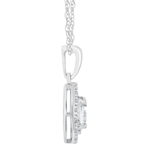Diamond Pear-Shaped Pendant In 10K White Gold (1/4 Ct. Tw.)