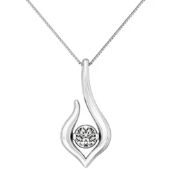 Diamond Pendant In 14K White Gold (1/5 Ct. Tw.)