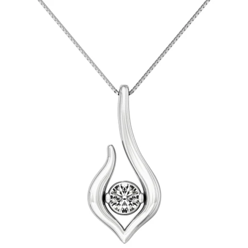Diamond Pendant In 14K White Gold (1/5 Ct. Tw.)
