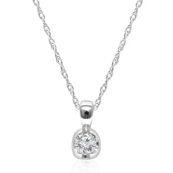 Diamond Pendant In 14K White Gold (1/7 Ct. Tw.)