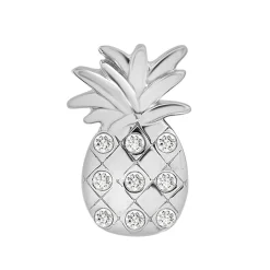 Diamond Pineapple Single Stud Earring In 10K White Gold