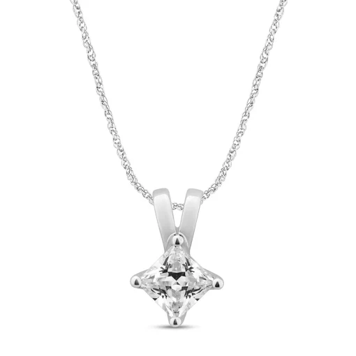 Diamond Princess-Cut Solitaire In 14K White Gold (1/2 Ctw.)