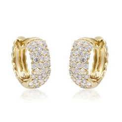 Diamond Reversible Hoop Earrings In 10K Yellow Gold (1 Ct. Tw.)