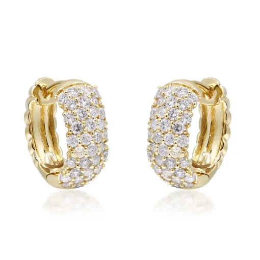 Diamond Reversible Hoop Earrings In 10K Yellow Gold (1 Ct. Tw.)