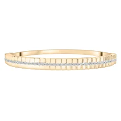 Diamond Ribbed Bangle Bracelet In Vermeil 6.5" (1/3 Ct. Tw.)