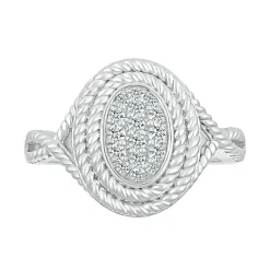 Diamond Rope Twist Ring In Sterling Silver (1/4 Ct. Tw.)