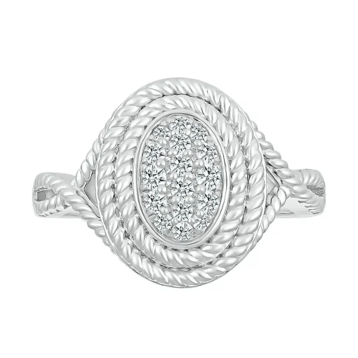 Diamond Rope Twist Ring In Sterling Silver (1/4 Ct. Tw.)
