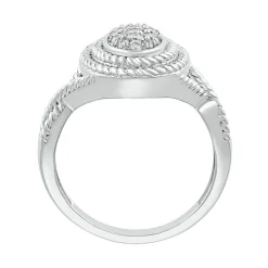 Diamond Rope Twist Ring In Sterling Silver (1/4 Ct. Tw.)