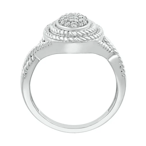 Diamond Rope Twist Ring In Sterling Silver (1/4 Ct. Tw.)