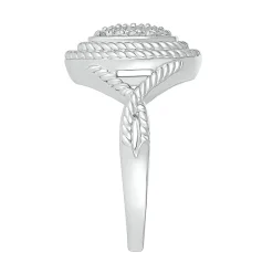 Diamond Rope Twist Ring In Sterling Silver (1/4 Ct. Tw.)
