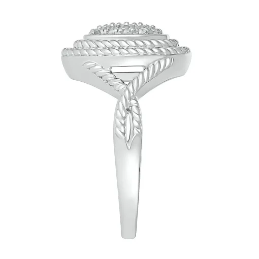 Diamond Rope Twist Ring In Sterling Silver (1/4 Ct. Tw.)