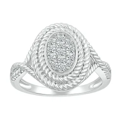 Diamond Rope Twist Ring In Sterling Silver (1/4 Ct. Tw.)