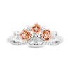 Diamond Rose Tiara "Belle" Ring In Sterling Silver & 10K Rose Gold (1/10 Ct. Tw.)