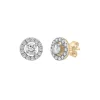 Diamond Round Halo Stud Earrings In 14K Yellow Gold (1/4 Ct. Tw.)