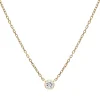 Diamond Round Solitaire Bezel-Set Pendant In 14K Yellow Gold (1/10 Ct. Tw.)