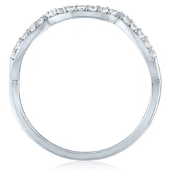 Diamond Scalloped Stack Band In 10K White Gold (1/7 Ct. Tw.)