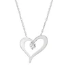 Diamond Single Stone Heart Pendant In 10K White Gold (1/10 Ct. Tw.)