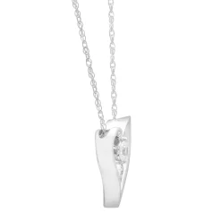 Diamond Single Stone Heart Pendant In 10K White Gold (1/10 Ct. Tw.)