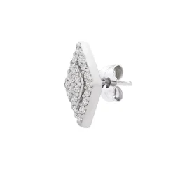 Diamond Single Stud Earring In 10K White Gold
