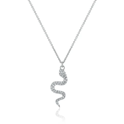 Diamond Snake Pendant In (1/5 Ct. Tw.)