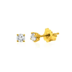 Diamond Solitaire Earrings In 14K Yellow Gold (1/4 Ct. Tw.)