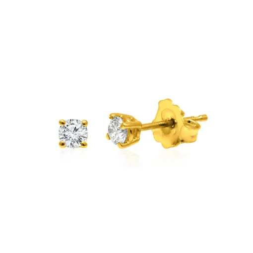 Diamond Solitaire Earrings In 14K Yellow Gold (1/4 Ct. Tw.)