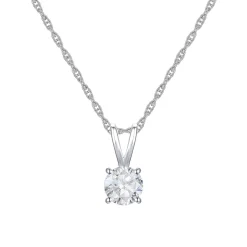 Diamond Solitaire Pendant In 10K White Gold (1/4 Ct. Tw.)