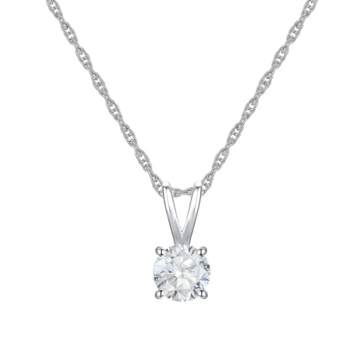 Diamond Solitaire Pendant In 10K White Gold (1/4 Ct. Tw.)