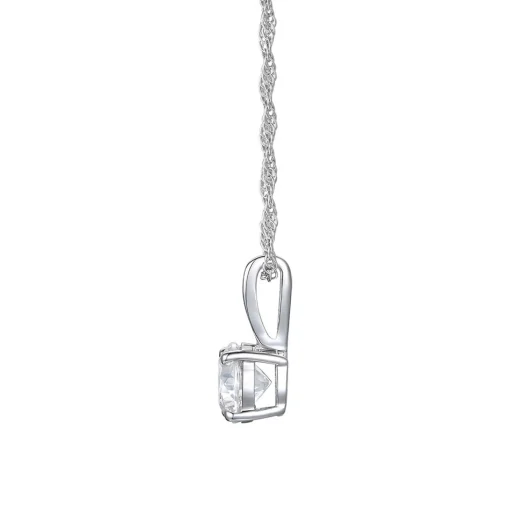 Diamond Solitaire Pendant In 10K White Gold (1/4 Ct. Tw.)