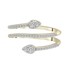 Diamond Spiral Ring In 10K Yellow Gold (1/4 Ct. Tw.)