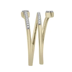 Diamond Spiral Ring In 10K Yellow Gold (1/4 Ct. Tw.)
