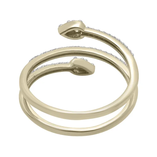 Diamond Spiral Ring In 10K Yellow Gold (1/4 Ct. Tw.)