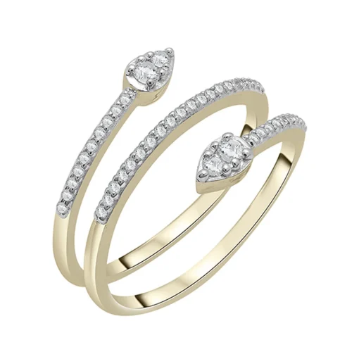 Diamond Spiral Ring In 10K Yellow Gold (1/4 Ct. Tw.)