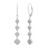 Diamond Square Cluster Drop Earrings In 10K White Gold (1/2 Ct. Tw.)