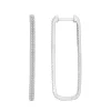 Diamond Square Two-Row Hoop Earrings In 10K White Gold (1 Ct. Tw.)