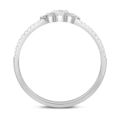 Diamond Stacking Ring With Side-Stone Clusters In 10K White Gold (1/5 Ct. Tw.)