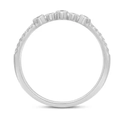 Diamond Stacking Ring With Marquise Shapes In 10K White Gold (1/7 Ct. Tw.)