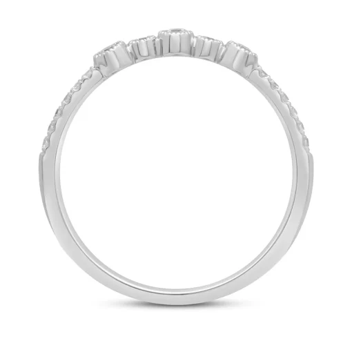 Diamond Stacking Ring With Marquise Shapes In 10K White Gold (1/7 Ct. Tw.)