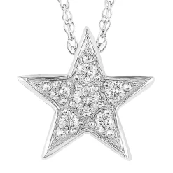 Diamond Star Pendant In 10K White Gold