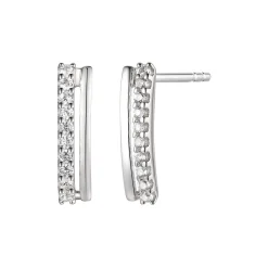 Diamond Stick Stud Earrings In 10K White Gold (1/8 Ct. Tw.)