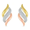 Diamond Swirl Earrings In Tri-Tone 10K Gold (1/7 Ct. Tw.)