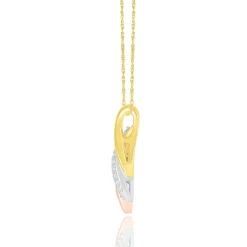 Diamond Swirl Pendant In Tri-Tone 10K Gold (1/7 Ct. Tw.)