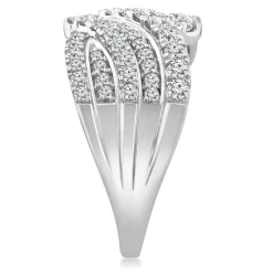 Diamond Swirl Ring In 10K White Gold (1 Ct. Tw.)